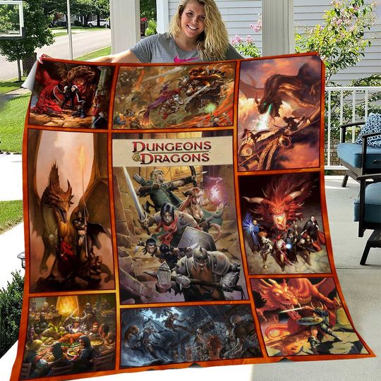Dungeons & Dragons Blanket Merch | Dungeons Master Fleece Blanket | DND Fleece Blanket | Dungeons And Dragons Fleece Blanket