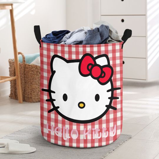 Hello Kitty Large Laundry Hamper - Clothes Storage Basket for Nursery