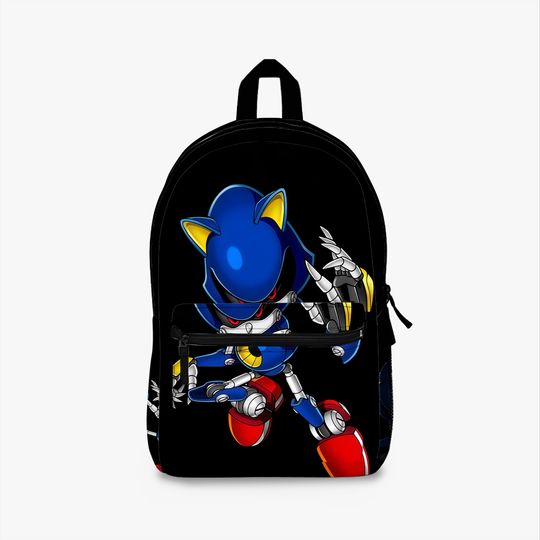 Metal Sonic Backpack, Robot Rival Game Character Bookbag for Gamers