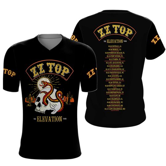 Zz Top Band Elevation Tour 2025 AOP 3D T SHIRT