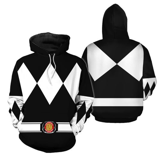 Black Power Ranger Cosplay Costume Hoodie Joggers Set