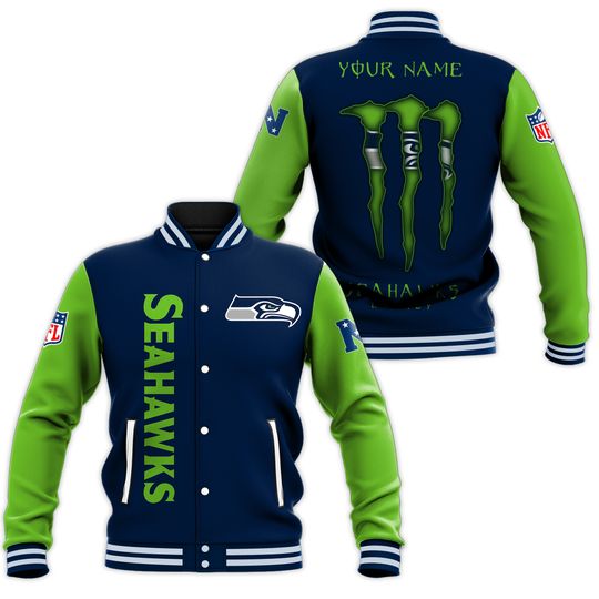 Custom Name – Seattle Seahawks Baseball Jacket For Fan