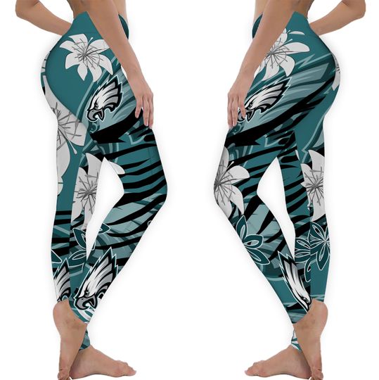 Philadelphias Football Leggings Yoga Pants Gifts, Eagle Floral Football Leggings, Game Day Football Leggings
