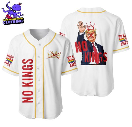 Discover No Kings In America Trump Baseball Jersey, No Kings In America Jersey, Pro Democracy Shirt, Anti Authoritarian Tee