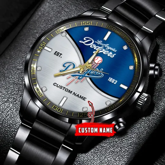 Los Angeles Team Dodgers Baseball Stainless Steel Watch