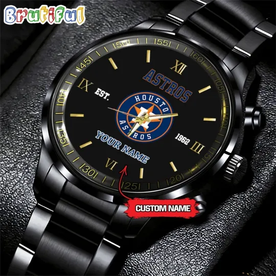 Discover Custom Houstons Team-Astros Baseball Stainless Steel Watch