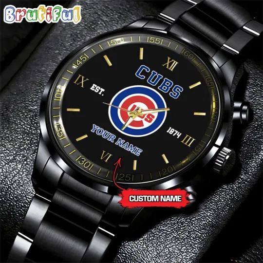 Custom Chicagos Team-Cubs Baseball Stainless Steel Watch