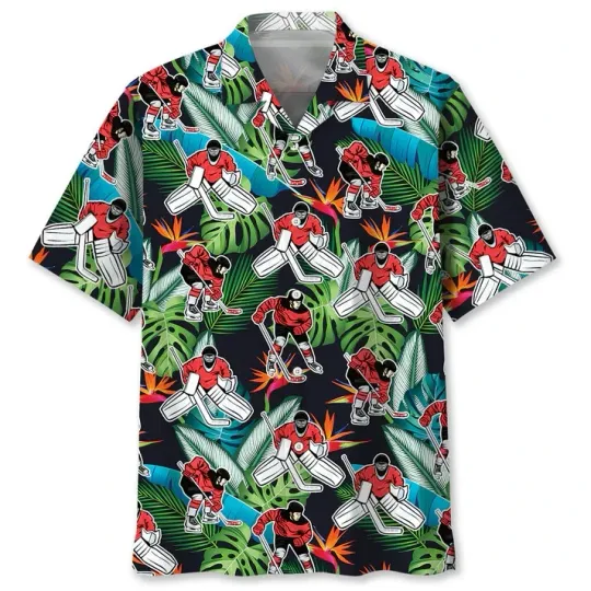 Hockey Hawaiian Tropical Hawaiian Shirt
