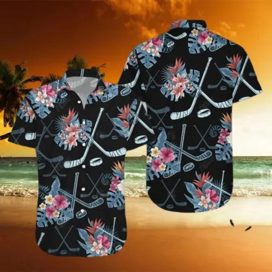 Discover Hockey Summer Vibe Tropical Aloha Hawaiian Shirt