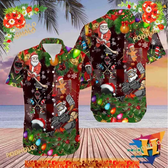 Discover Hockey Holiday Trending Hawaiian Shirt, Mens Christmas