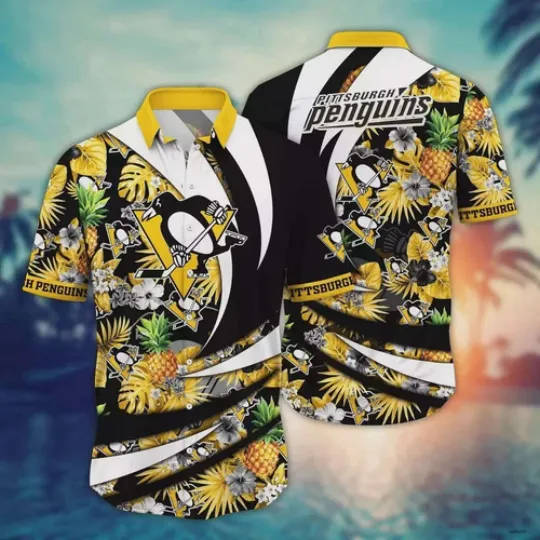 Discover Pittsburgh Penguins Tropical Pineapple Hawaiian Shirt Aloha Beach Shirt Gift