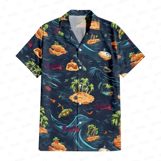 Discover Atlanta Braves Oceanfront Summer Hawaiian Shirt, Gift for Fan