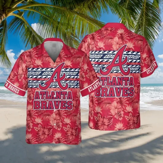 Atlanta Braves Tribal Tropics Hawaiian Shirt, Gift for Fan