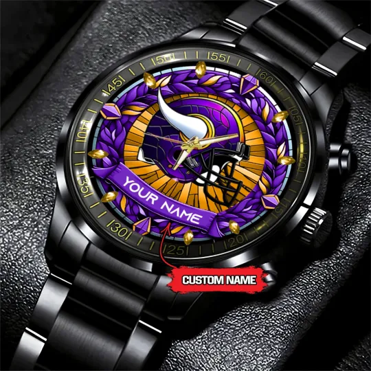 Discover Customized Minnesotas Team Vikings Stainless Steel Watch