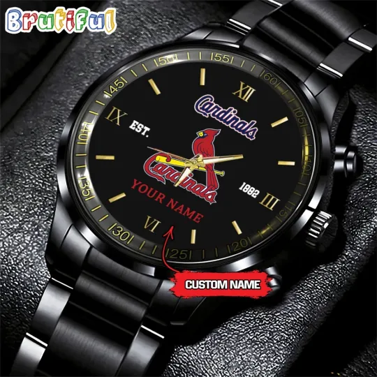Discover Custom St-Louis-Team Cardinals Baseball Stainless Steel Watch