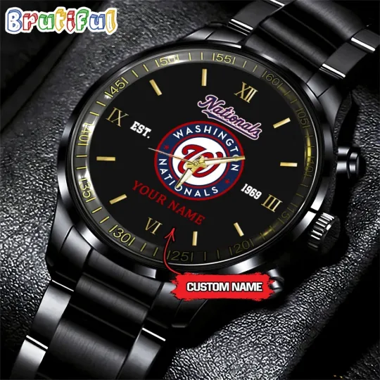 Discover Custom Washingtons Team Nationals Baseball Stainless Steel Watch