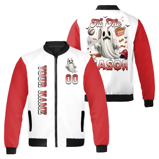 Discover Personalized Halloween Boo Spooky Vibes Bomber Jacket