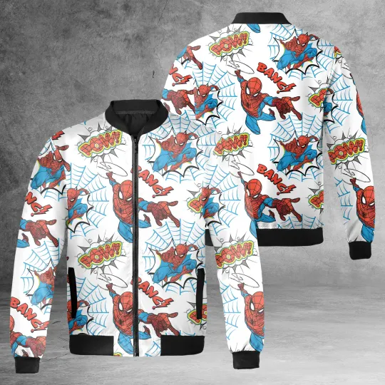 Discover Spider-Man Spider Web Superheroes Fan Gift Bomber Jacket