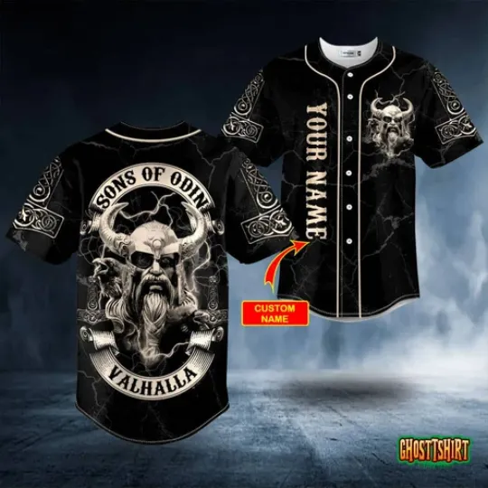 Discover Viking Son Of Odin Valhalla Custom Baseball Jersey