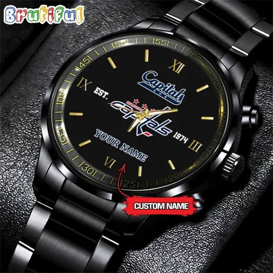Discover Custom Washingtons Team-Capitals Hockey Black Stainless Steel Watch