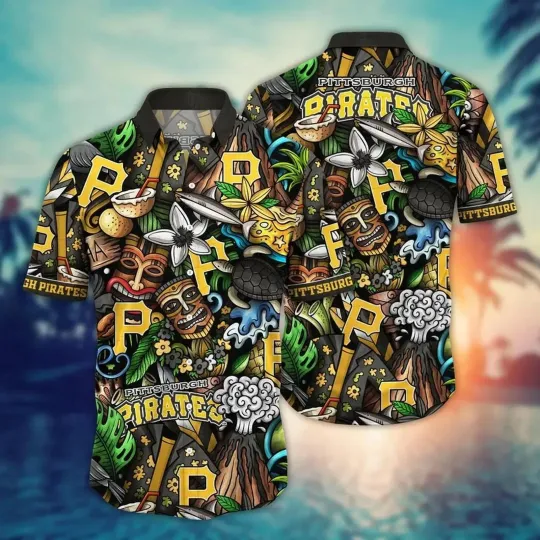 Discover Pittsburgh Pirates Tiki Adventure Hawaiian Shirt, Gift for Fan