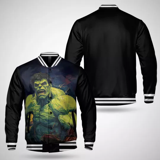 Giant Hulk Superhero Baseball Jacket for Men