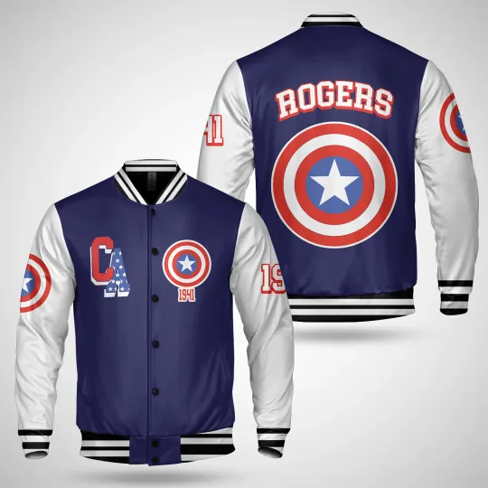 Personalized Captain America Superheroes Baseball Jacket for Fans