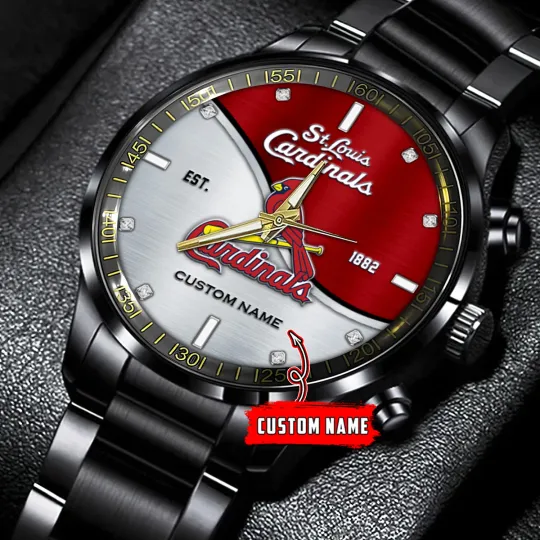 Discover St Louis Team Cardinals Baseball Stainless Steel Watch