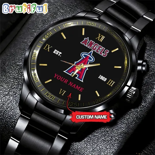 Discover Custom Los-Angeles-Team Angels Baseball Stainless Steel Watch