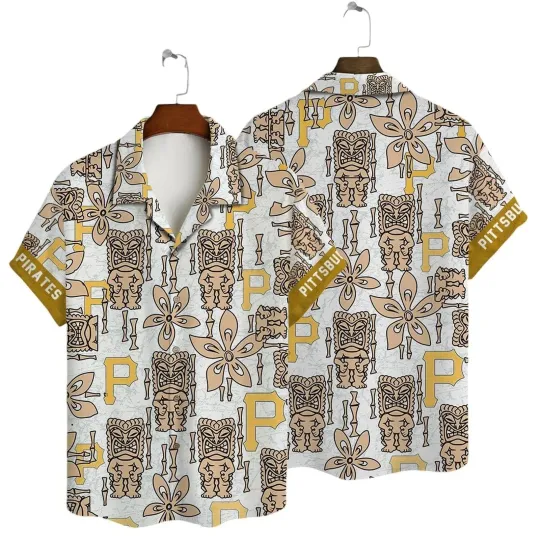 Discover Pittsburgh Pirates Tiki Totem Hawaiian Shirt, Gift for Fan
