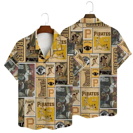 Discover Pittsburgh Pirates Vintage Collage Hawaiian Shirt, Gift for Fan