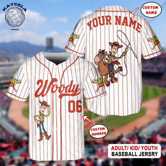 Discover Custom Disney Toy Story Woody Baseball, Custom Kid Youth Adult Disney Jersey Vintage Baseball Jersey Disneyworld Trip, Gift for Disney Fans
