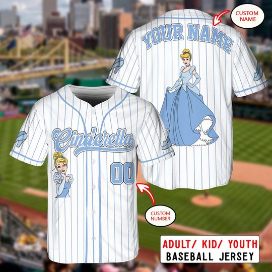 Custom Princess Baseball Jersey, Cinde Shirt, Personalized Team Outfit for Kids & Adults, Matching Family Gift