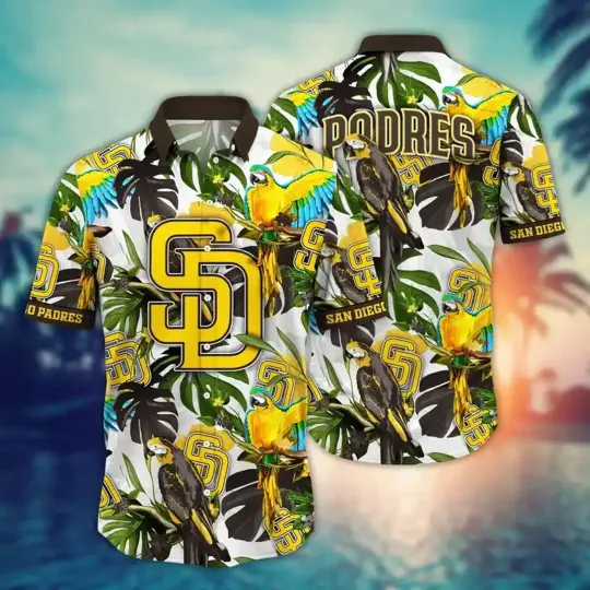 Discover San Diego Padres Jungle Parrot Hawaiian Shirt, Gift for Fan