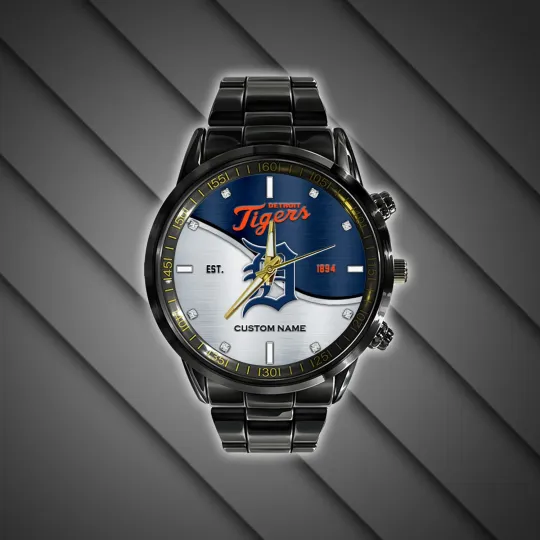 Discover Detroits Team Tigers Baseball Stainless Steel Watch