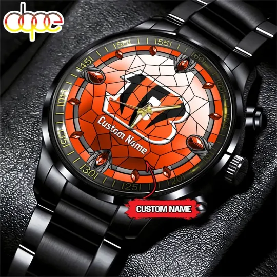 Discover Custom Cincinnatis Team Bengals Stainless Steel Watch