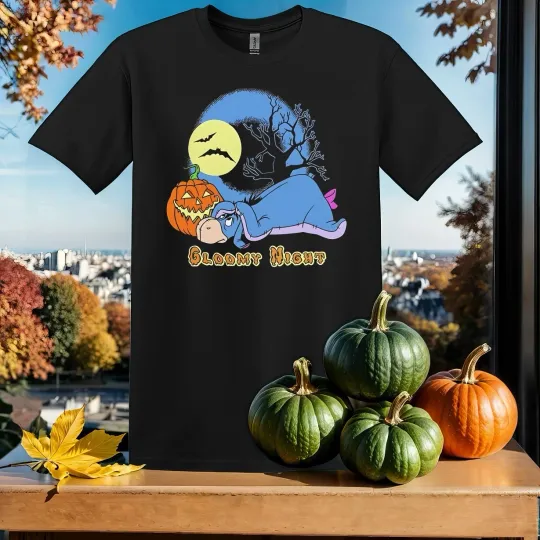 Discover Bloomy Night Eeyore Halloween T-Shirt Unisex Men Women