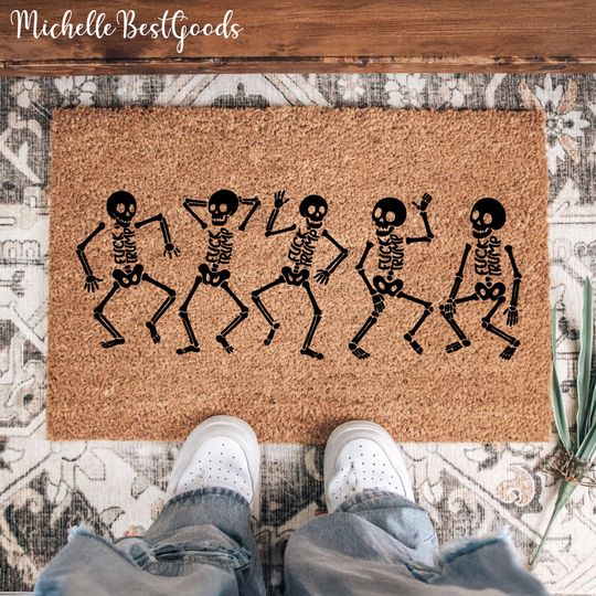 Skeleton Fuck Trump Doormat, Slightly Subtle Halloween Skeleton Candy Doormat, Spooky Season Halloween Doormat, Anti Trump Doormat, FDT Door