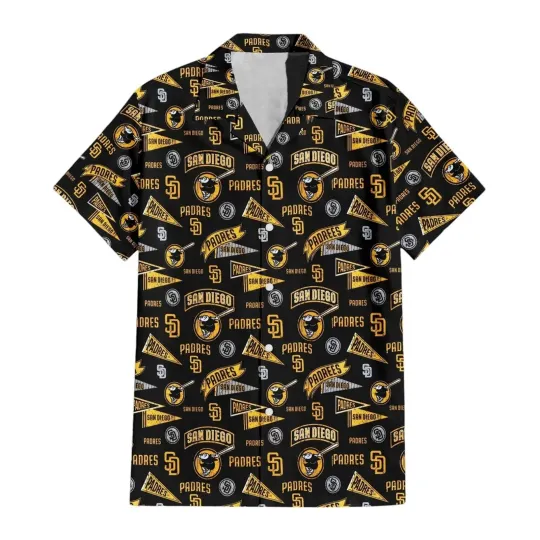 Discover San Diego Padres Retro Banner Hawaiian Shirt, Gift for Fan
