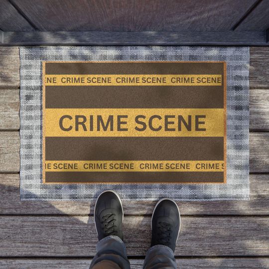 Discover Crime Scene Doormat  Funny Welcome Mat, Durable Outdoor Rug, Halloween Decor, Housewarming Gift, Novelty Entryway Mat, 24x16 Inches