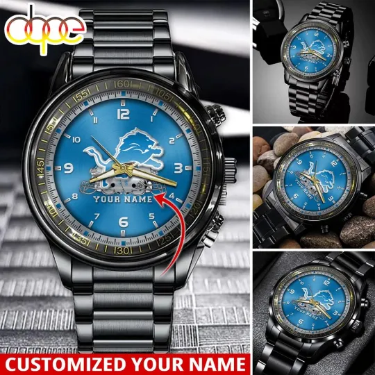 Discover Custom Detroits Team Lions Sport Stainless Steel Watch