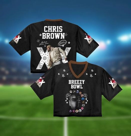 Discover Chris Brown Breezy Bowl Crop Top Jersey Mesh | Breezy Bowl XX 2025 Shirt | Concert Outfit | Breezy Bowl