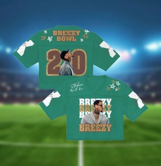 Discover Chris Brown Crop Top Jersey, Breezy Bowl Stadium World Tour Mesh Shirt, Concert Outfit, Rave Festival Top, Fan Gift