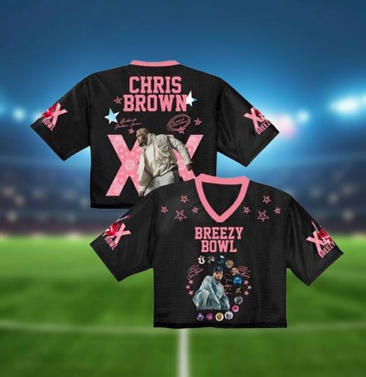 Discover Chris Brown Breezy Bowl Crop Top Jersey Mesh | Breezy Bowl XX 2025 Shirt | Concert Outfit | Breezy Bowl