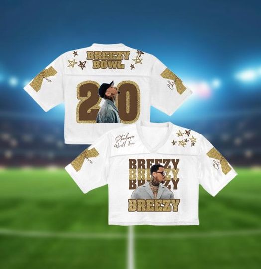 Chris Brown Crop Top Jersey, Breezy Bowl Stadium World Tour Mesh Shirt, Concert Outfit, Rave Festival Top, Fan Gift