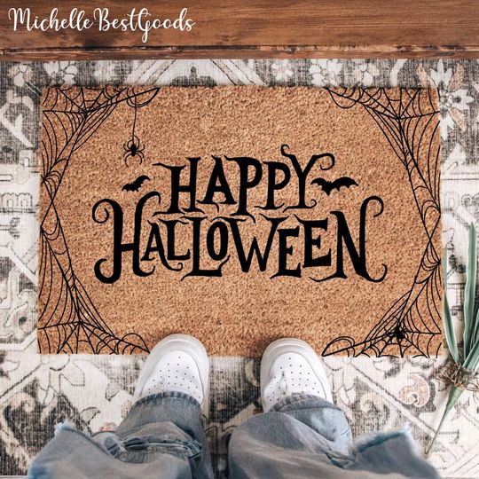 Happy Halloween Doormat, Funny Halloween Door Mat, Welcome Doormat, Halloween Gift, There's Some Horrors in This House Doormat