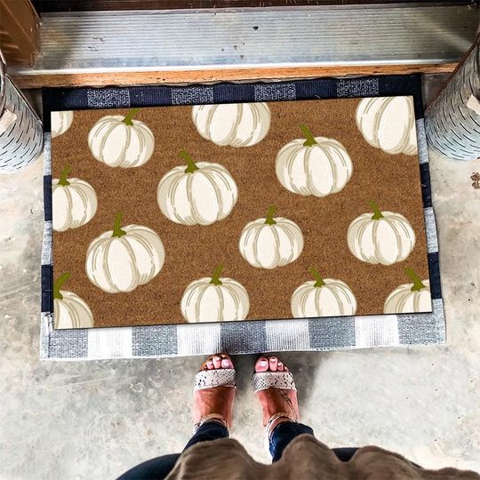 Discover Baby Boo Pumpkin Door Mat, Spooky Season Door Mat, Pumpkin Doormat, Halloween Welcome Mat, Neutral Pumpkin Doormat, Halloween Doormat