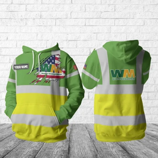 Discover Custom Name US Waste Management 3D Hoodie, Gift for Fan
