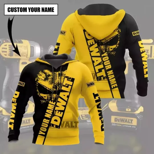 Discover Custom Name Dewalt Tool Yell Men 3D Hoodie2, Gift for Fan