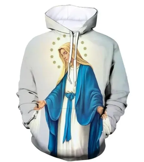 Virgin Mary - Our Lady of Guadalupe Jesus All Over Print Hoodie, Gift for Fan